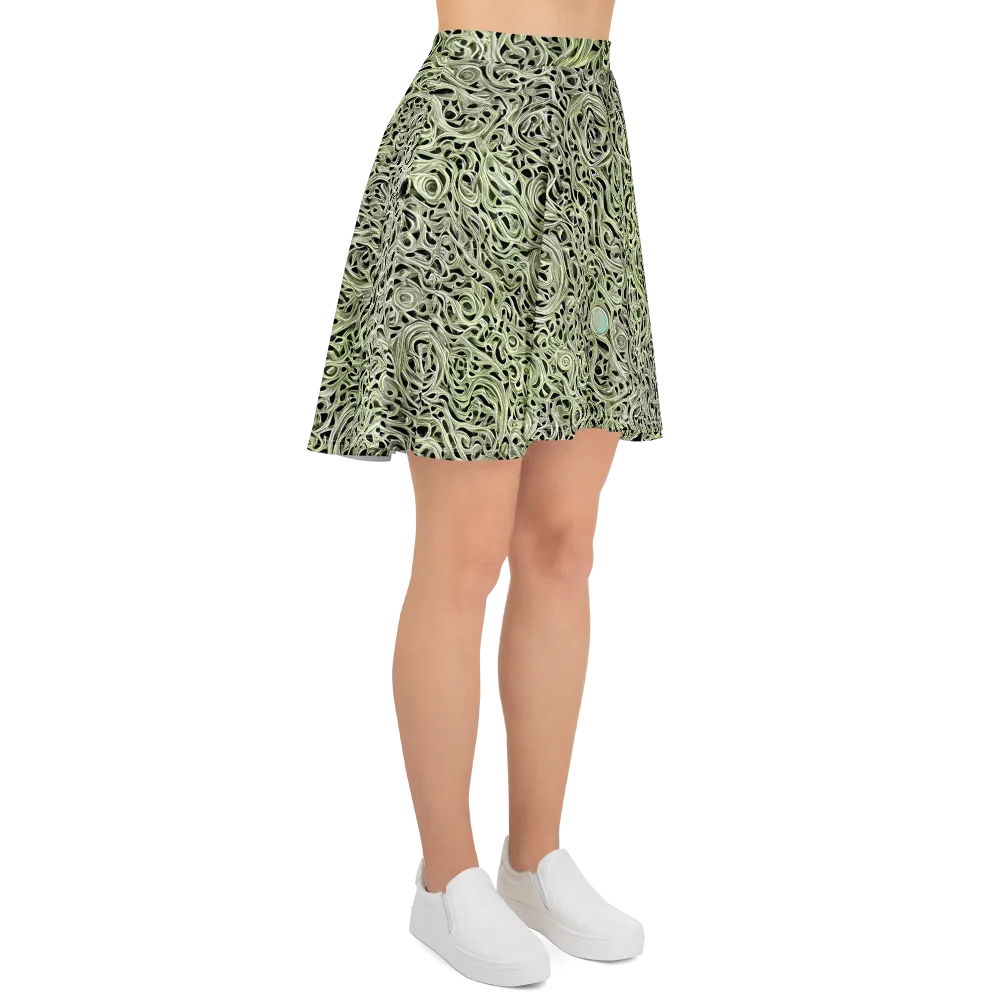 Sage Vortex on Skater Skirt — Right