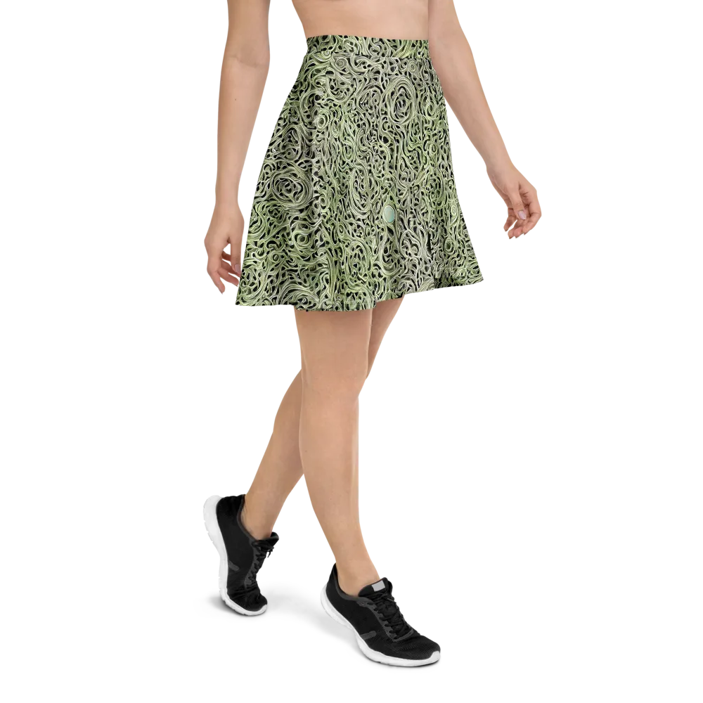Sage Vortex on Skater Skirt — Right