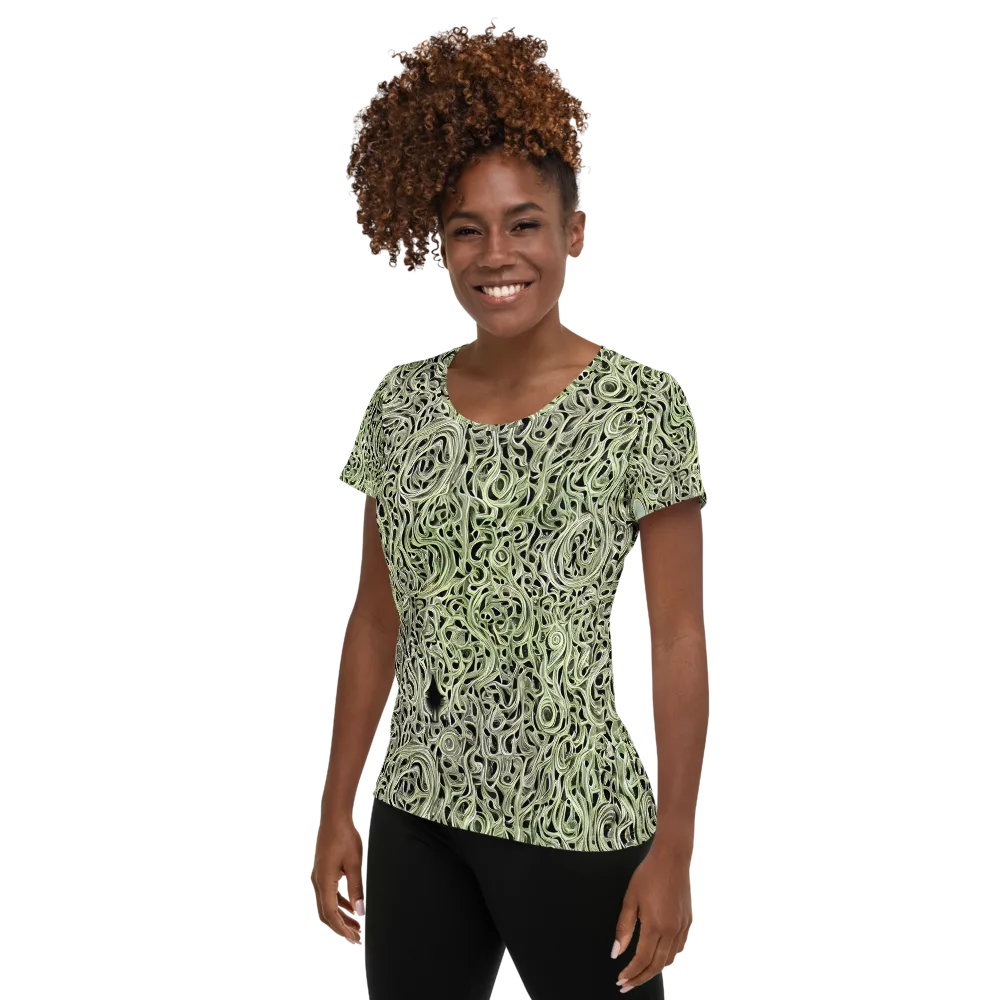 Sage Vortex on Women's Athletic T-Shirt — Left