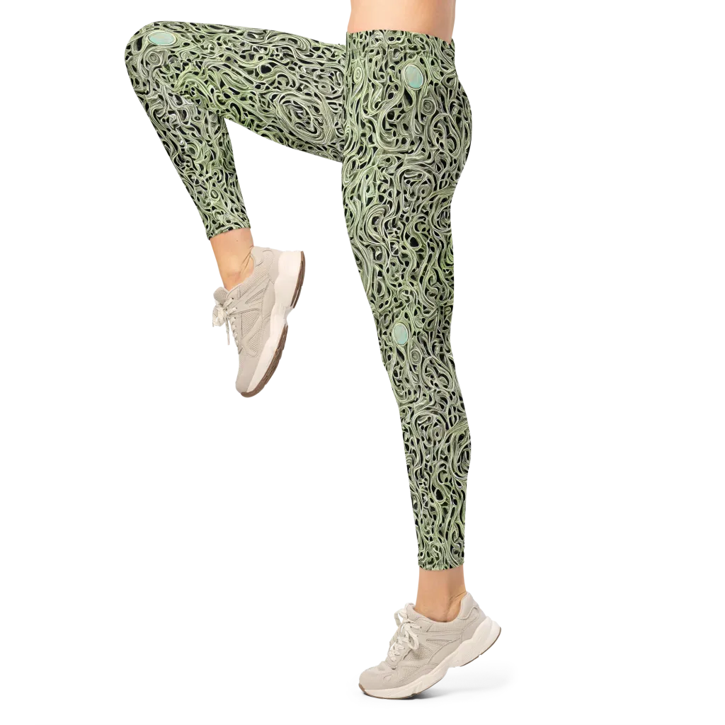 Sage Vortex on Leggings — Left