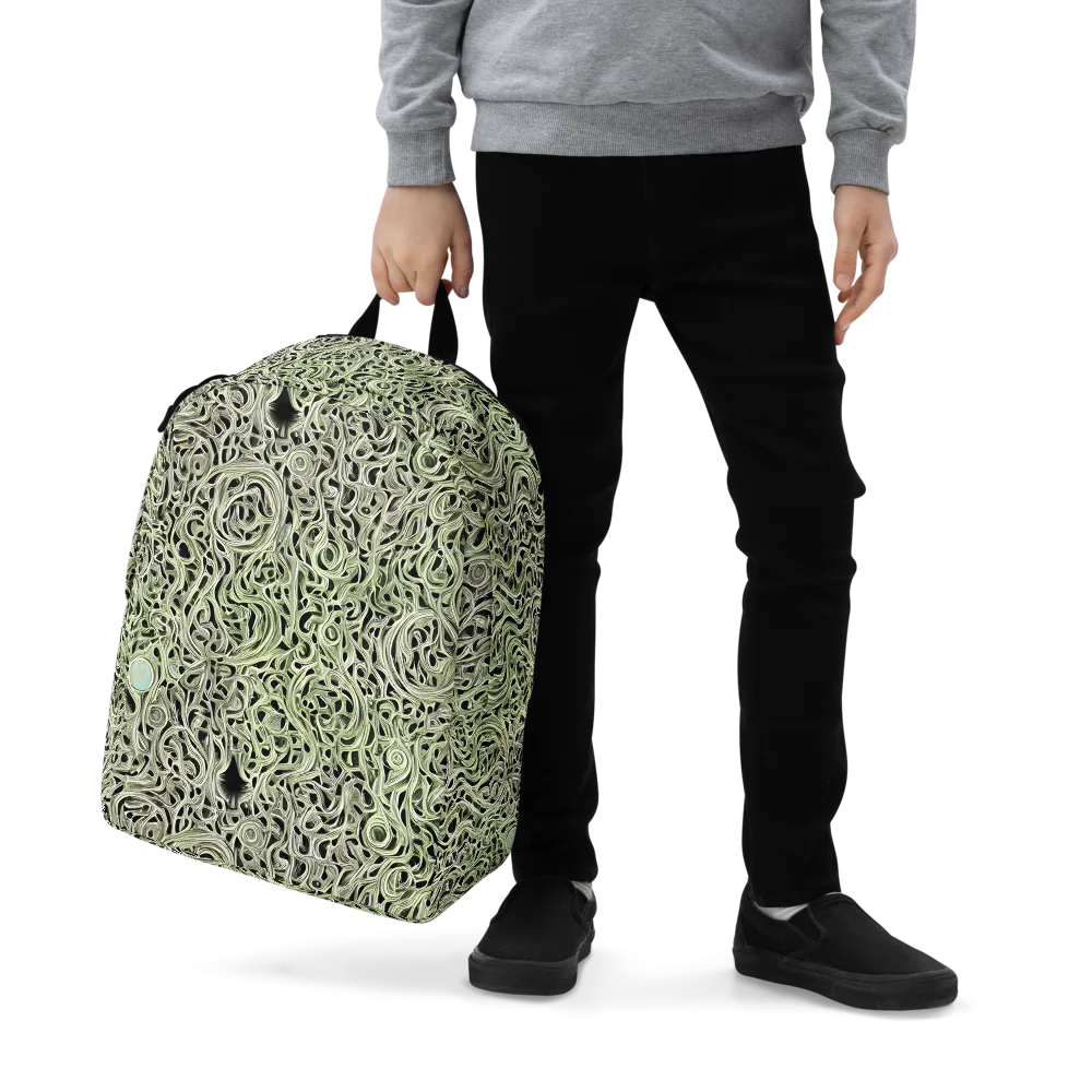 Sage Vortex on Minimalist Backpack — Zoomed-in