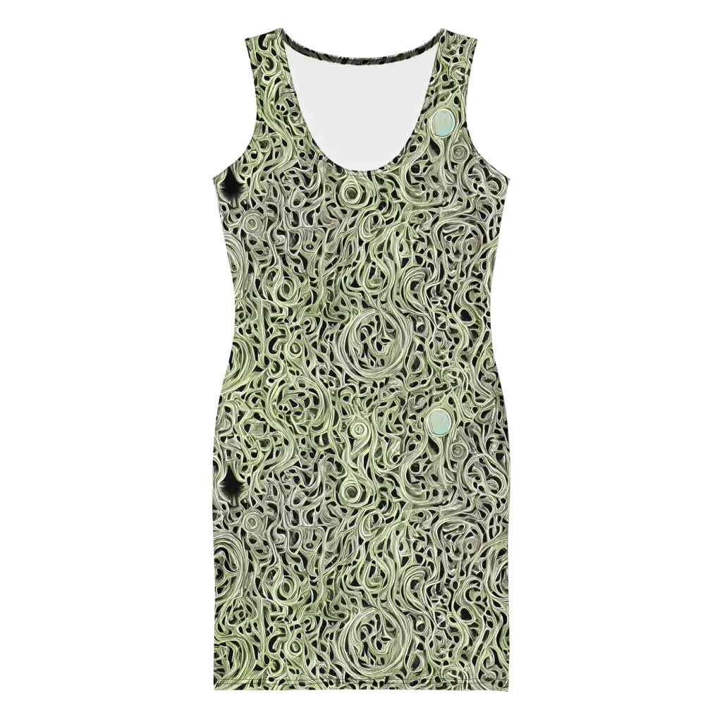 Sage Vortex on Bodycon Dress — Front
