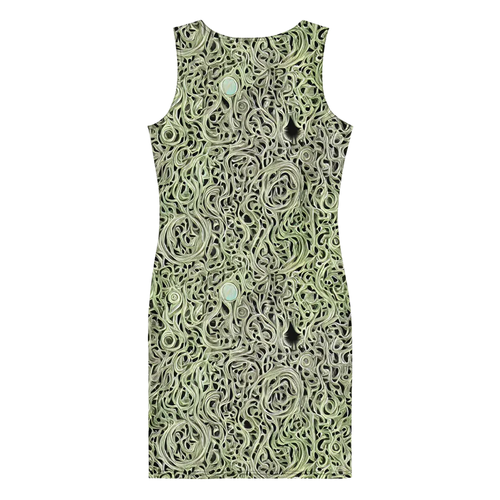Sage Vortex on Bodycon Dress — Back