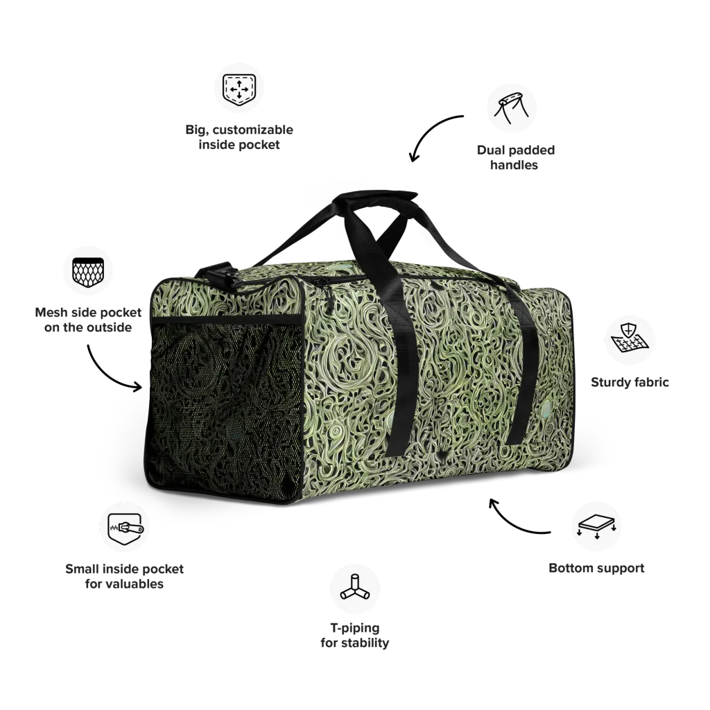 Sage Vortex on Duffle Bag — Right Front
