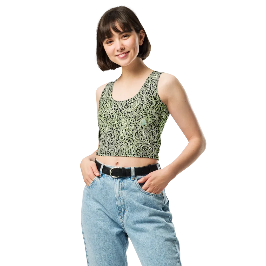 Sage Vortex on Crop Top — Front