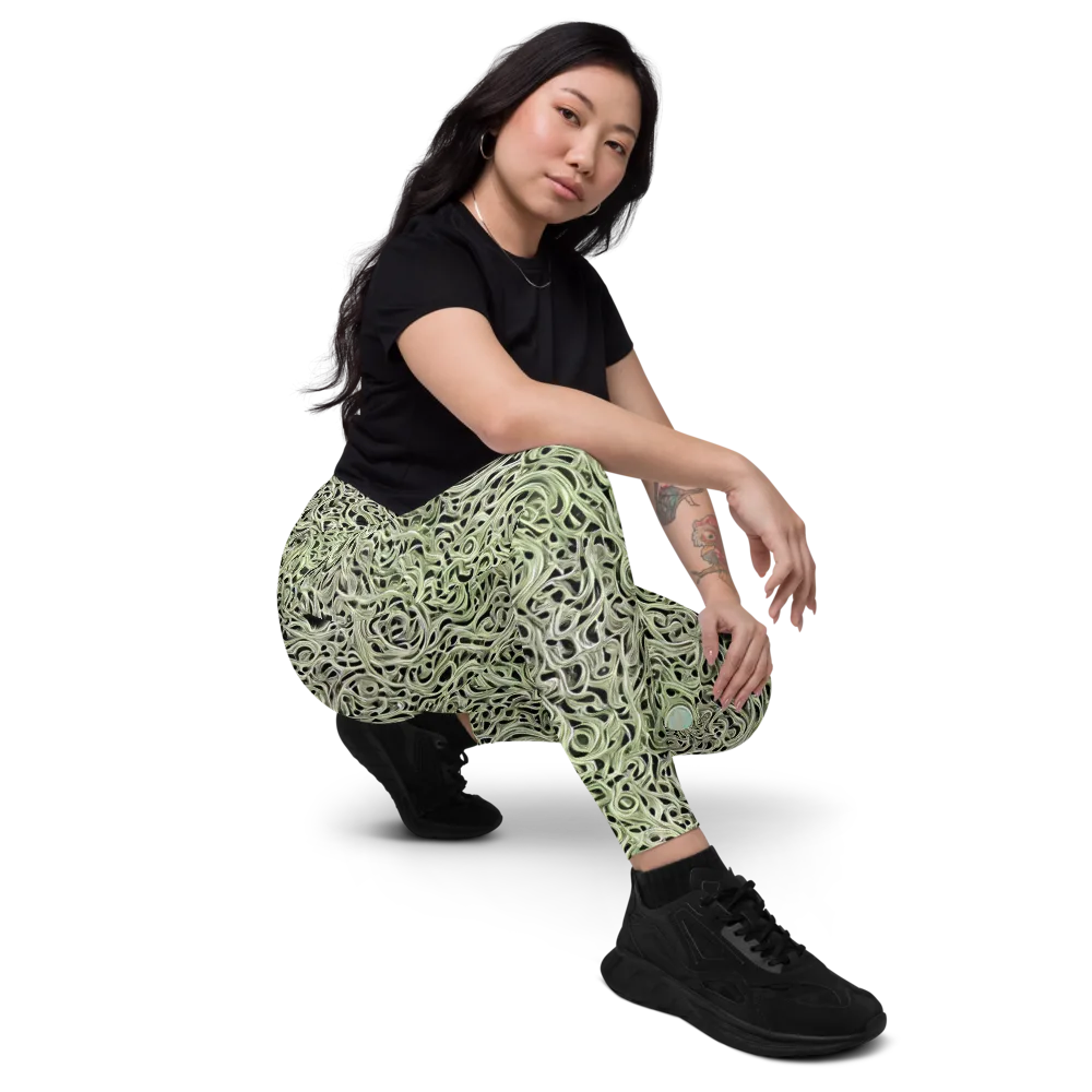 Sage Vortex on Leggings with Pockets — Right Front