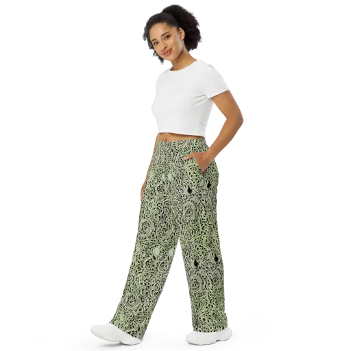 Sage Vortex on a Wide-Leg Pants