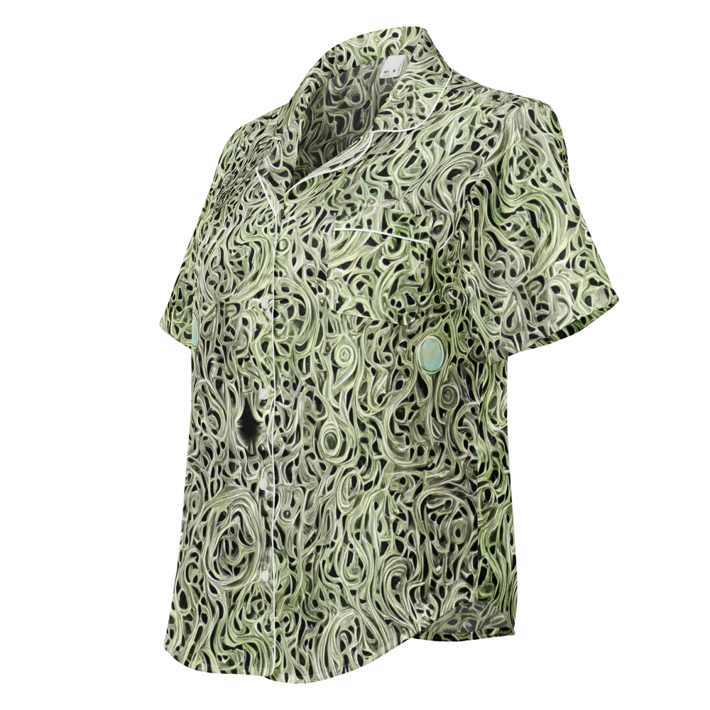 Sage Vortex on Women's Short Sleeve Pajama Top — Left Front