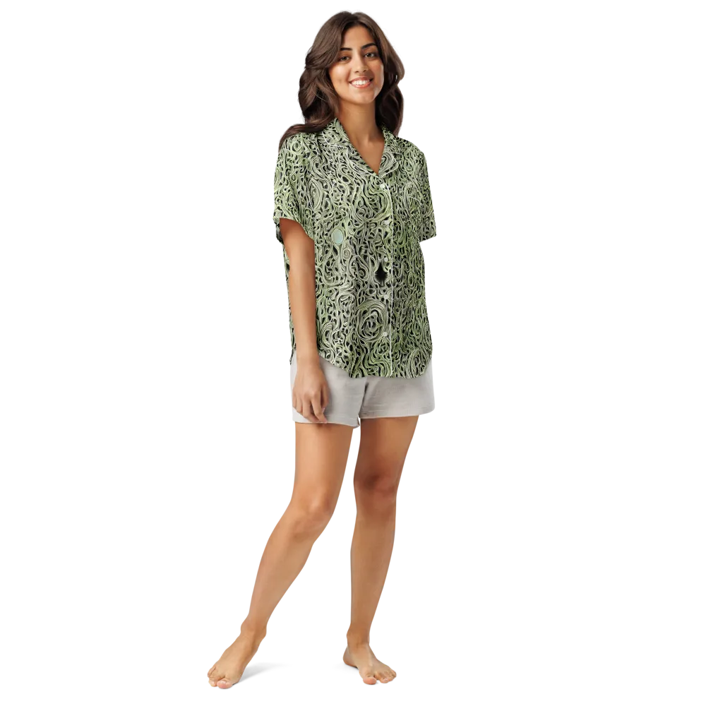 Sage Vortex on Women's Short Sleeve Pajama Top — Front