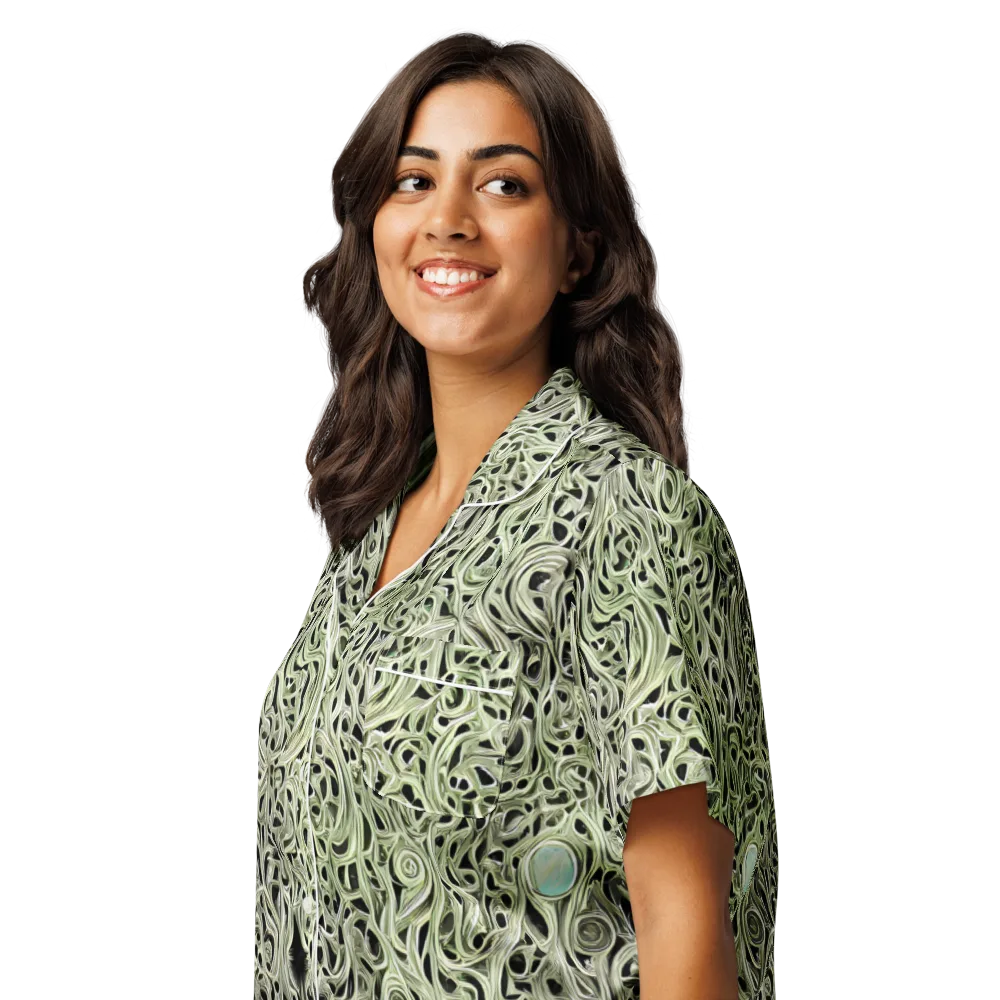Sage Vortex on Women's Short Sleeve Pajama Top — Left Front
