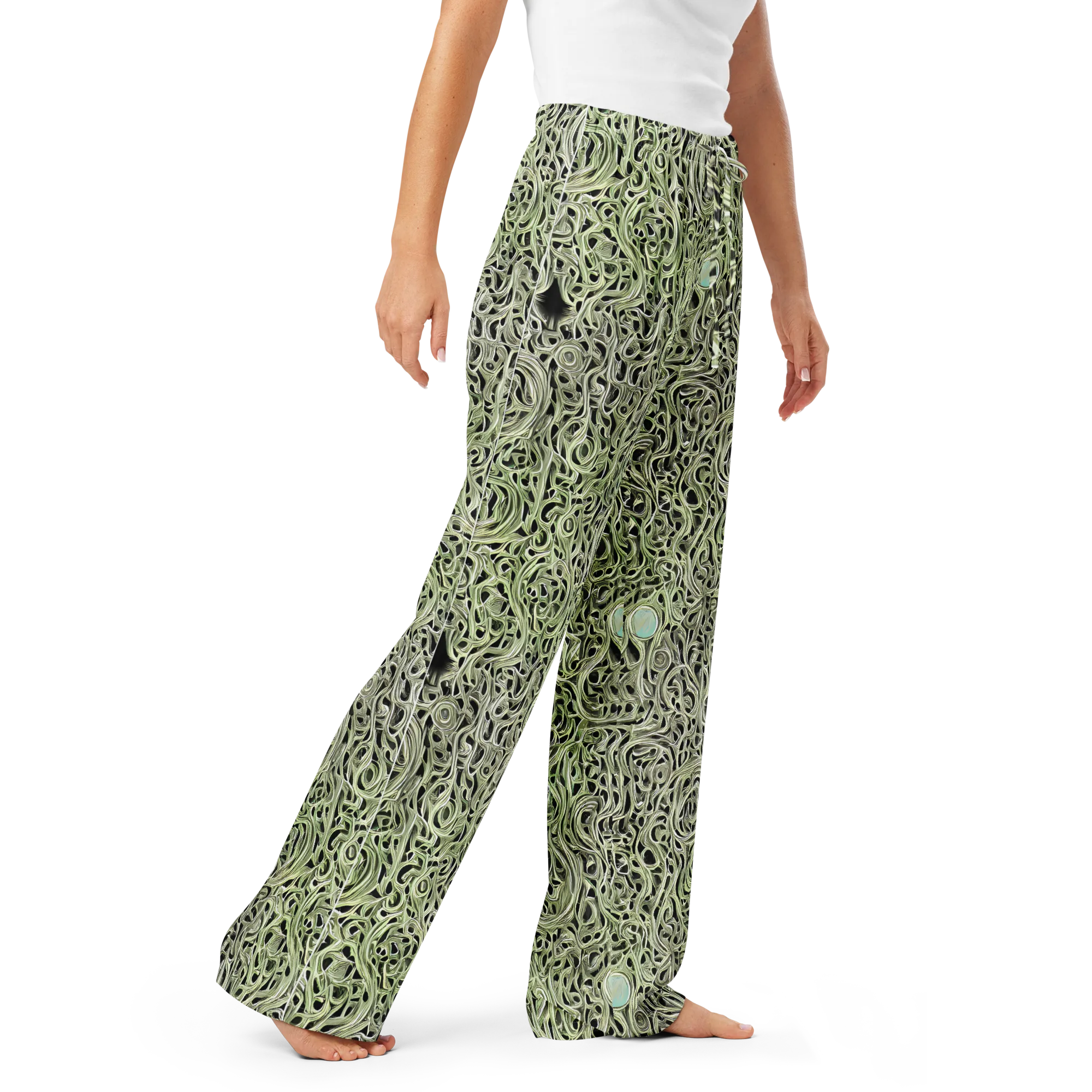 Sage Vortex on Women's Pajama Pants — Right Front