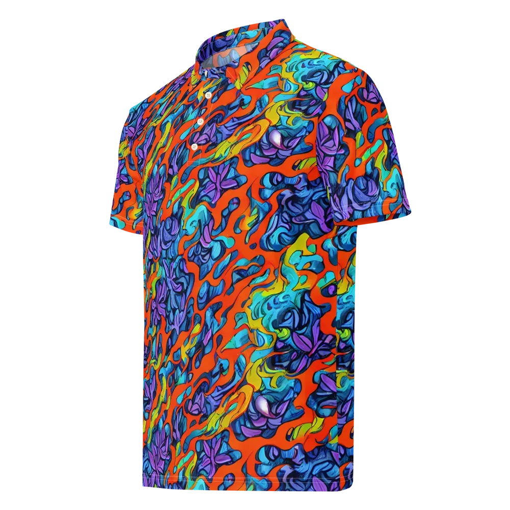 Cobalt Jungle on Men's Slim Fit Polo Shirt — Left Front