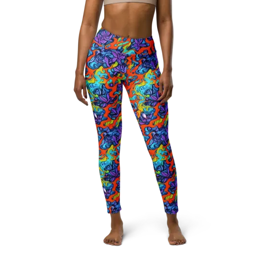 Cobalt Jungle on a Yoga Leggings