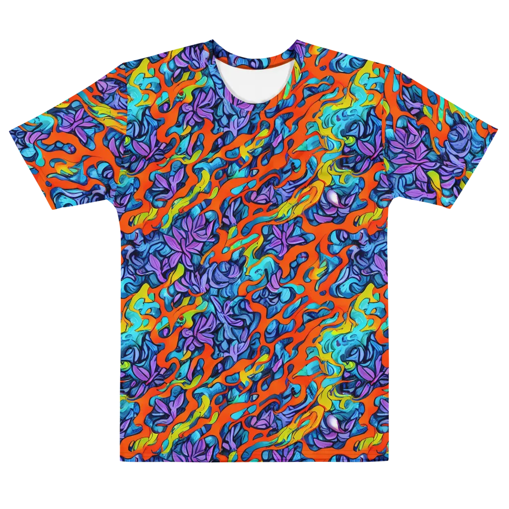 Cobalt Jungle on Men's Cotton Crew Neck T-Shirt — Front