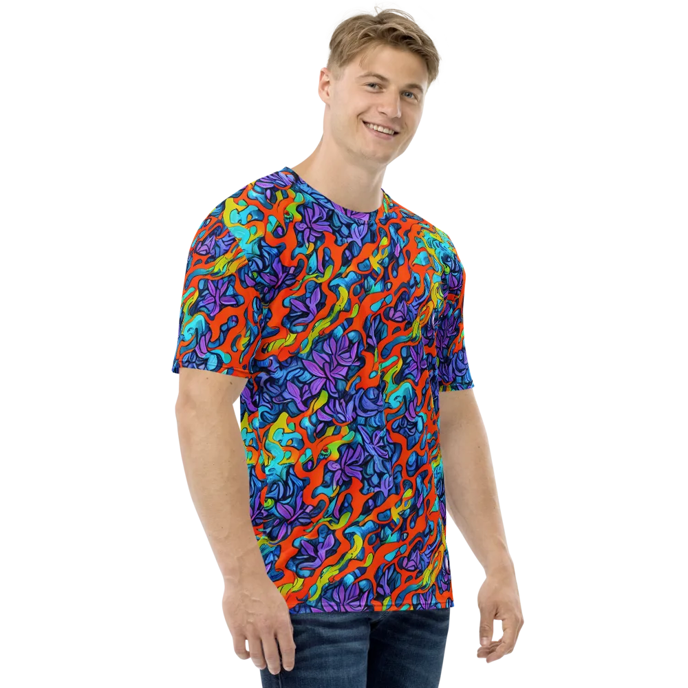 Cobalt Jungle on Men's Crew Neck T-Shirt — Right