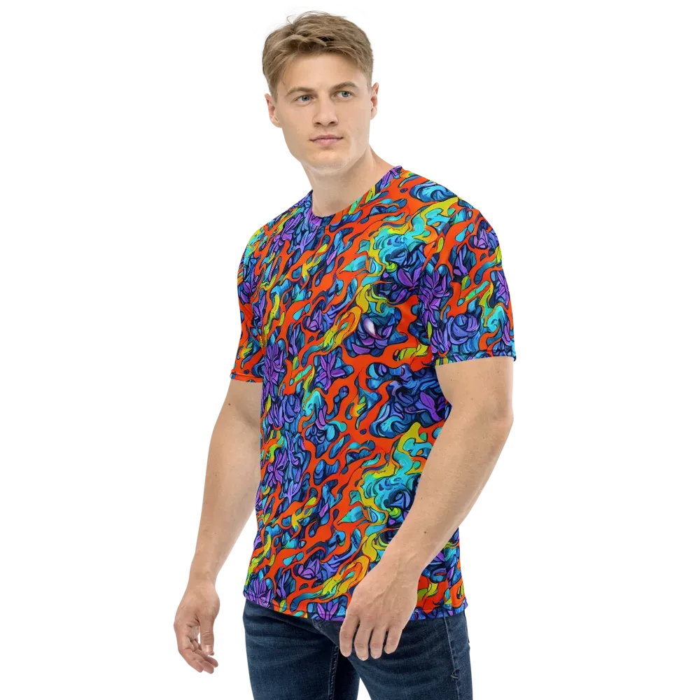 Cobalt Jungle on Men's Crew Neck T-Shirt — Left