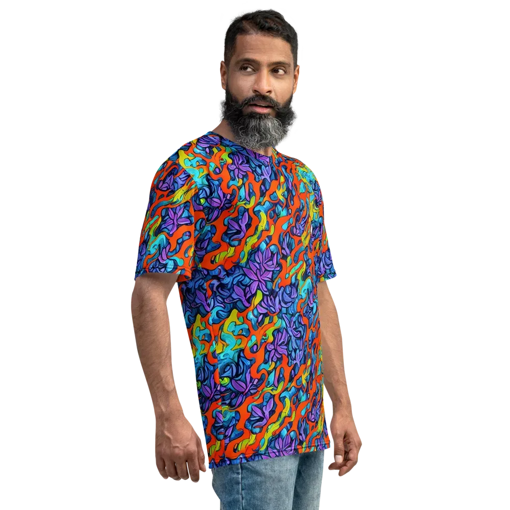 Cobalt Jungle on Men's Crew Neck T-Shirt — Right