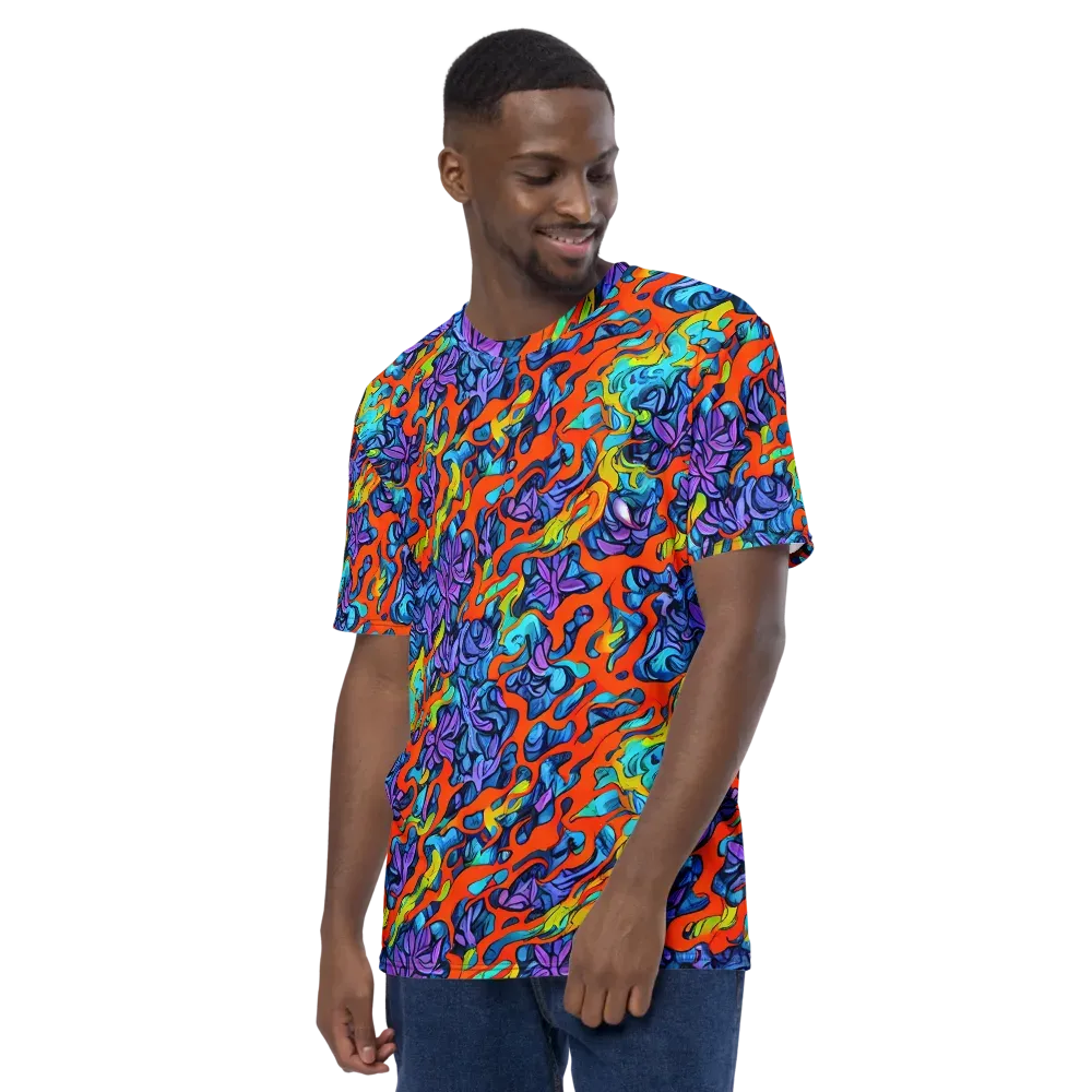 Cobalt Jungle on Men's Crew Neck T-Shirt — Left