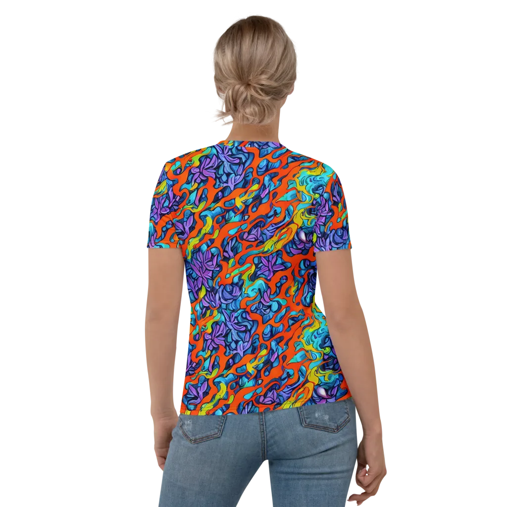 Cobalt Jungle on Women's Crew Neck T-Shirt — Back