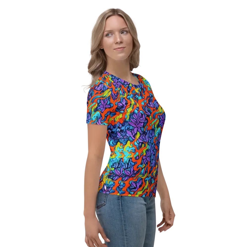 Cobalt Jungle on Women's Crew Neck T-Shirt — Right