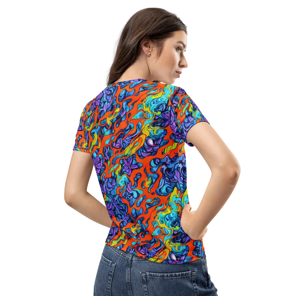 Cobalt Jungle on Women's Crew Neck T-Shirt — Back