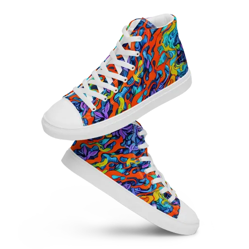 Cobalt Jungle on a Women's High Top Canvas Shoes