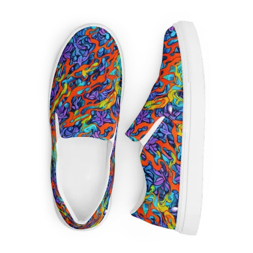 Cobalt Jungle on a Men's Slip-On Canvas Shoes