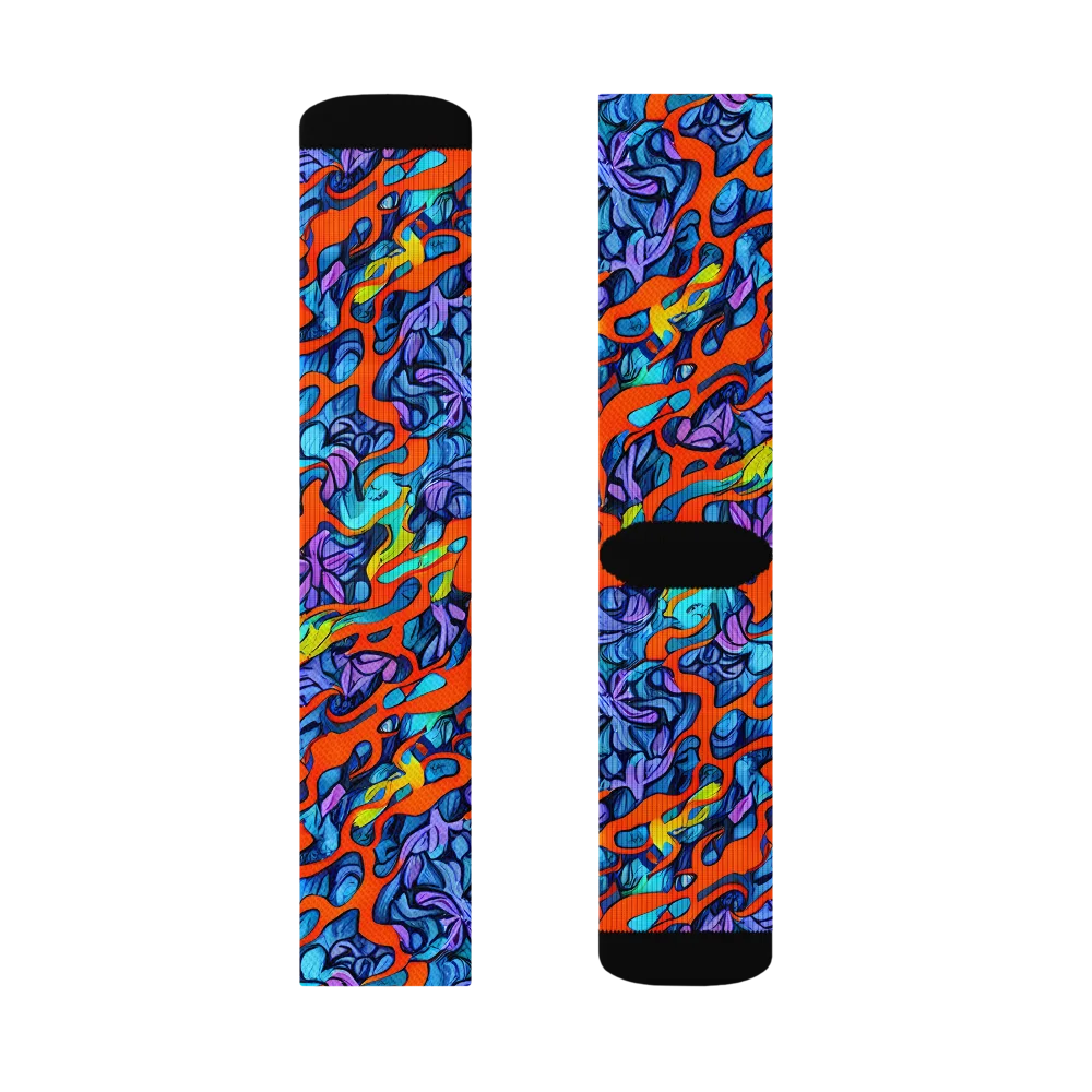 Cobalt Jungle on Socks — Left Sock