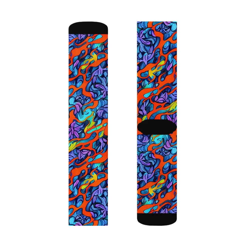 Cobalt Jungle on Socks — Right Sock