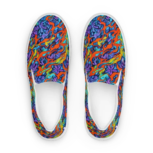 Cobalt Jungle on a Women's Slip-On Canvas Shoes