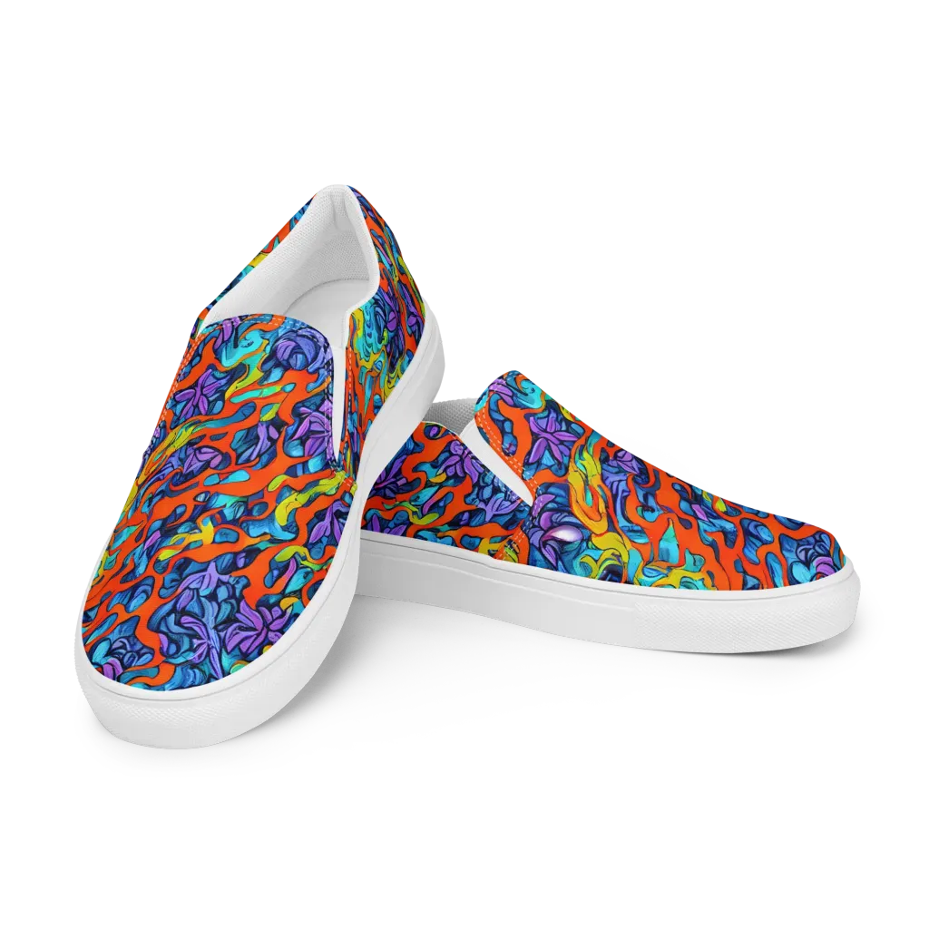 Cobalt Jungle on Women's Slip-On Canvas Shoes — Left Front