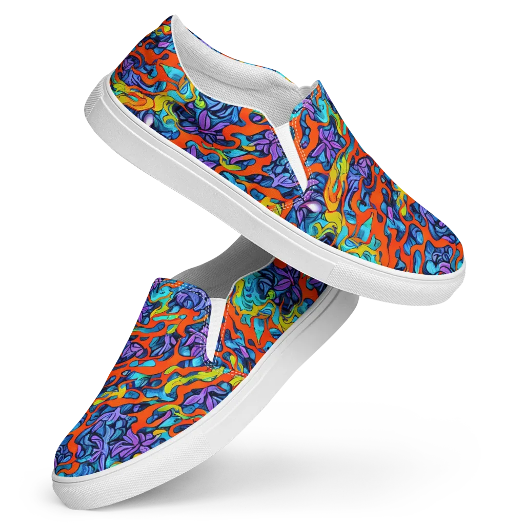 Cobalt Jungle on Women's Slip-On Canvas Shoes — Front
