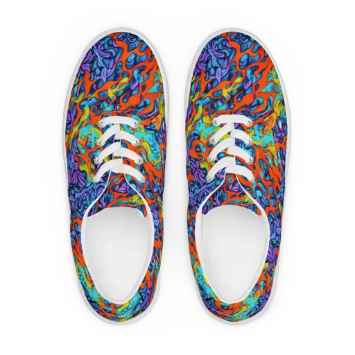 Cobalt Jungle on a Men's Lace-Up Canvas Shoes