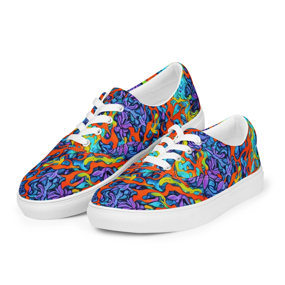 Cobalt Jungle on Men's Lace-Up Canvas Shoes — Left Front