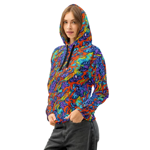 Cobalt Jungle on a Cotton Hoodie