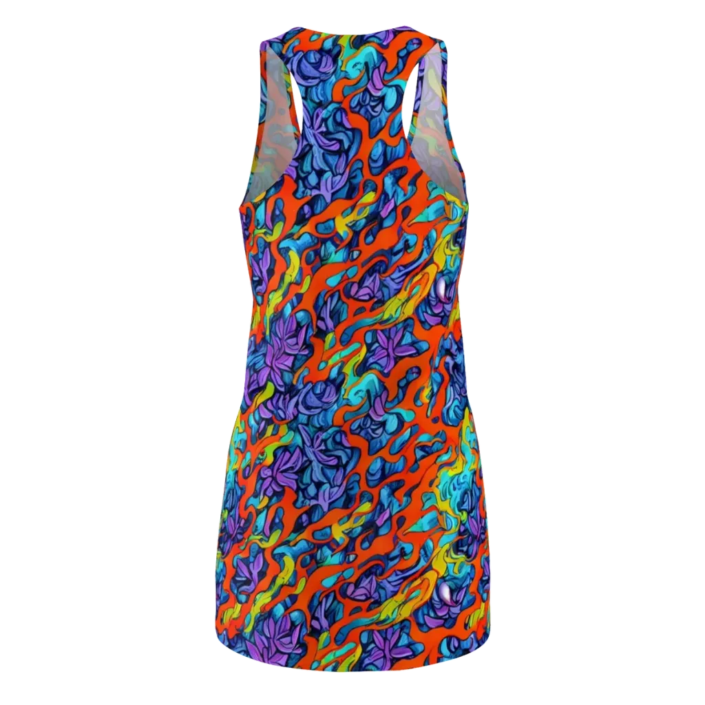 Cobalt Jungle on Racerback Dress — Back