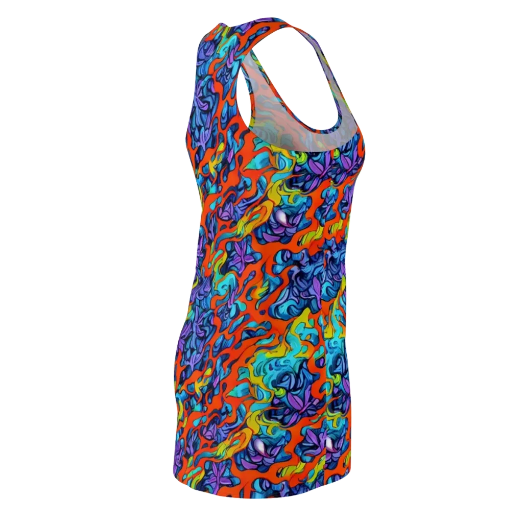 Cobalt Jungle on Racerback Dress — Back Side