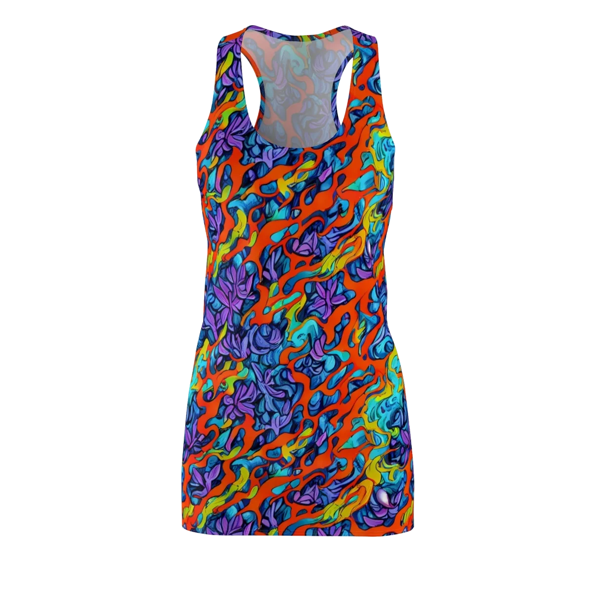 Cobalt Jungle on Racerback Dress — Front