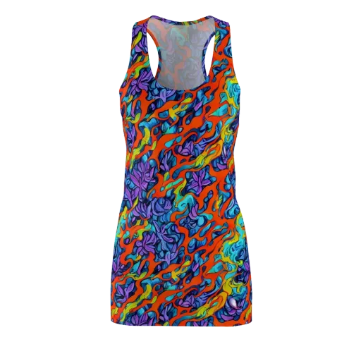 Cobalt Jungle on a Racerback Dress