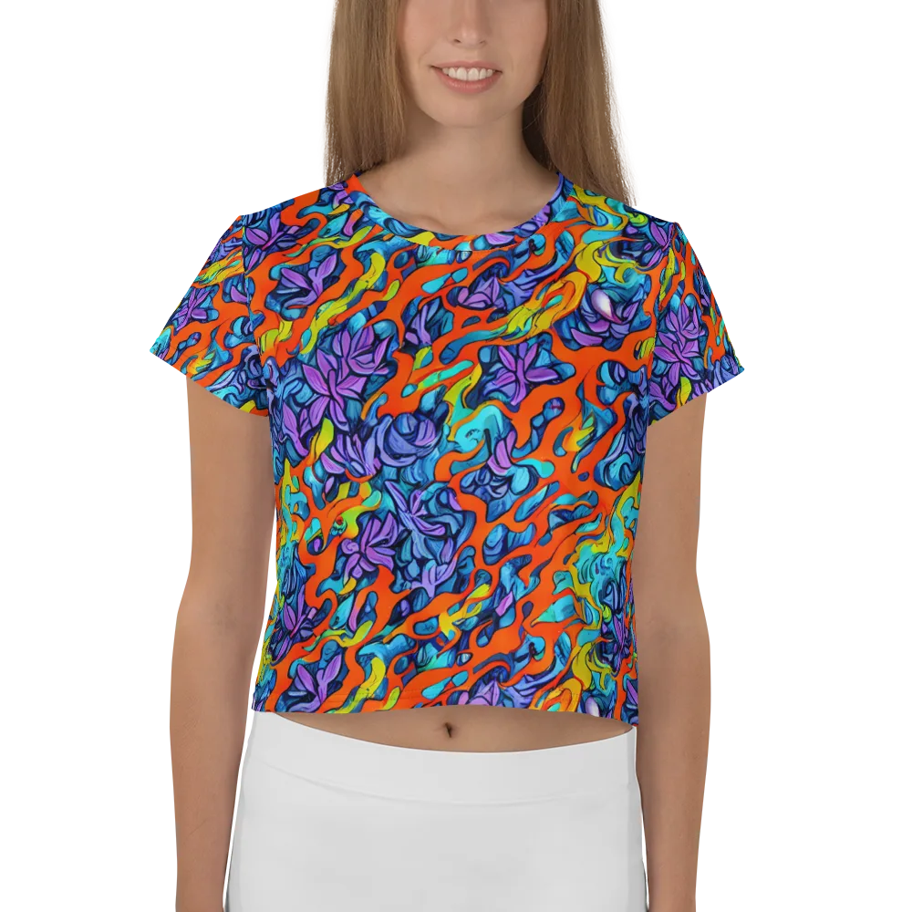 Cobalt Jungle on Crop Tee — Front