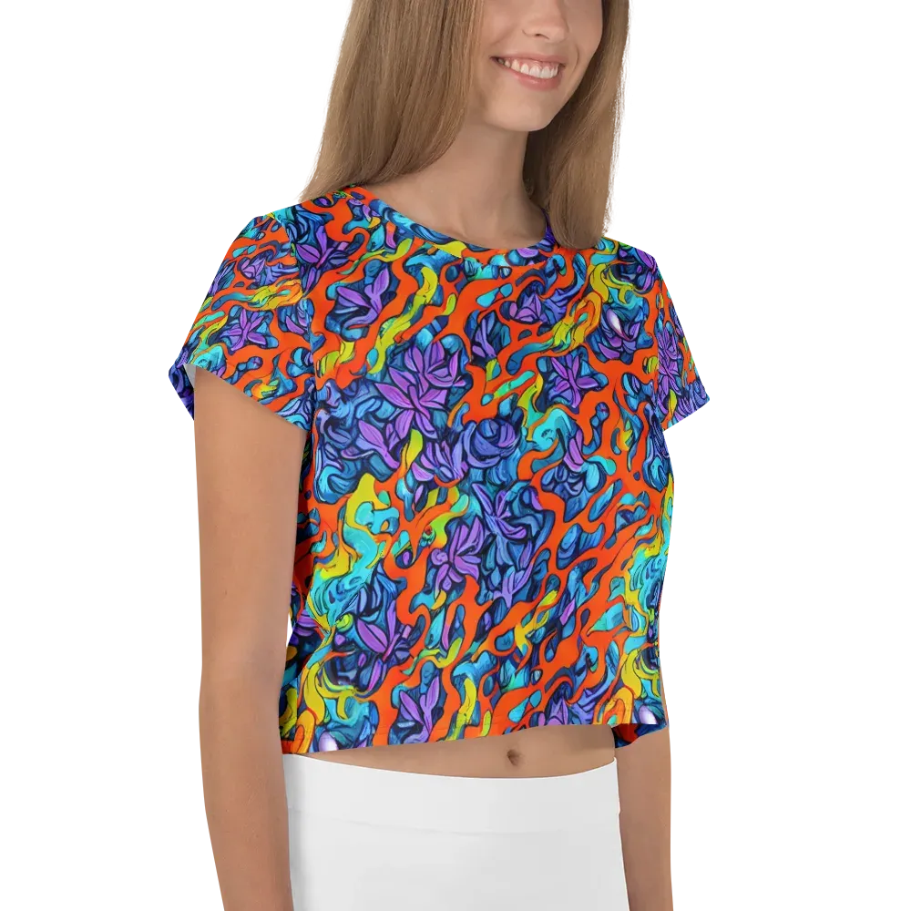 Cobalt Jungle on Crop Tee — Right