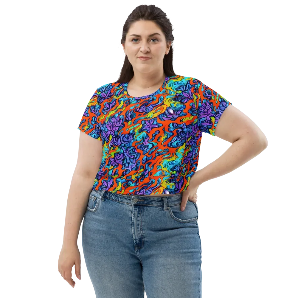 Cobalt Jungle on Crop Tee — Front