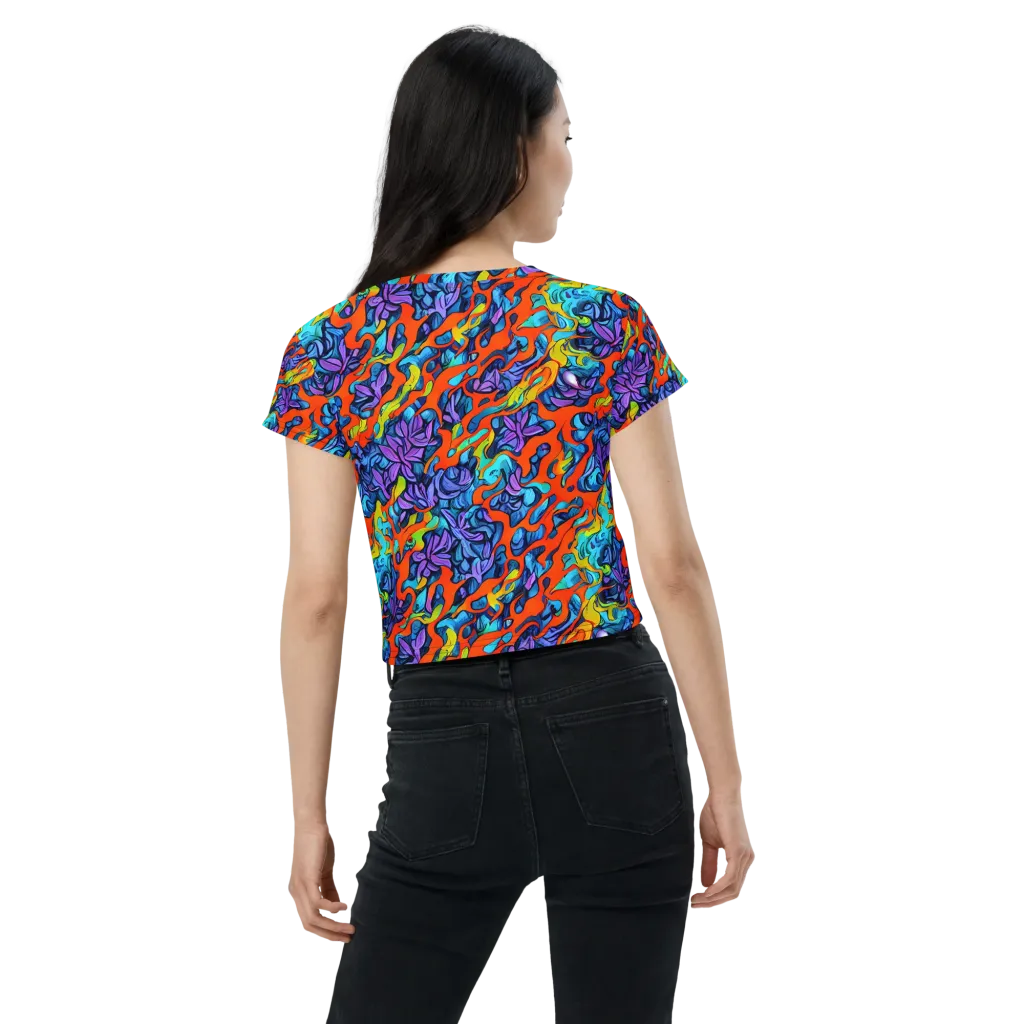Cobalt Jungle on Crop Tee — Back