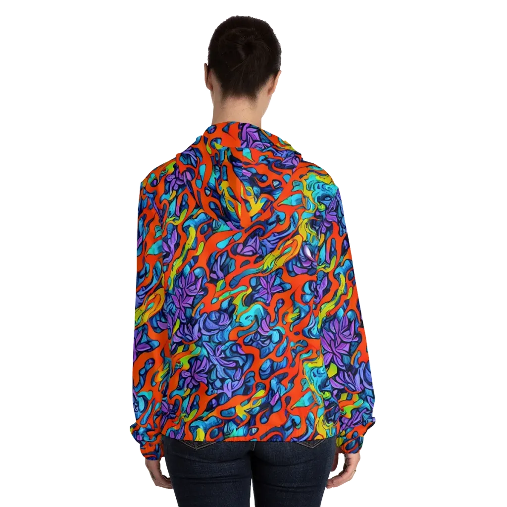 Cobalt Jungle on Women's Full-Zip Hoodie — Back On Person