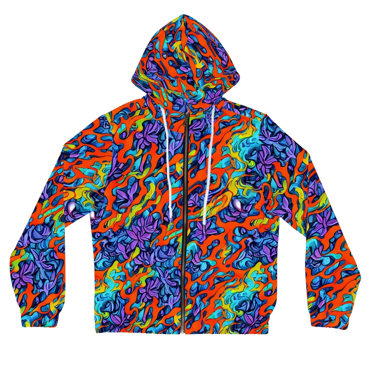 Cobalt Jungle on Women's Full-Zip Hoodie — Front