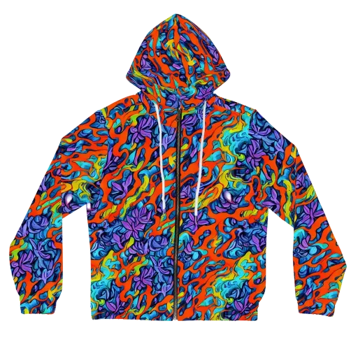 Cobalt Jungle on a Women's Full-Zip Hoodie
