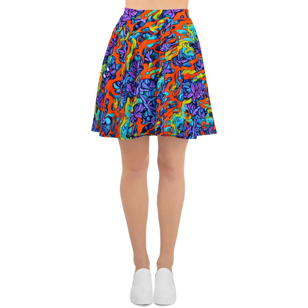Cobalt Jungle on Skater Skirt — Front