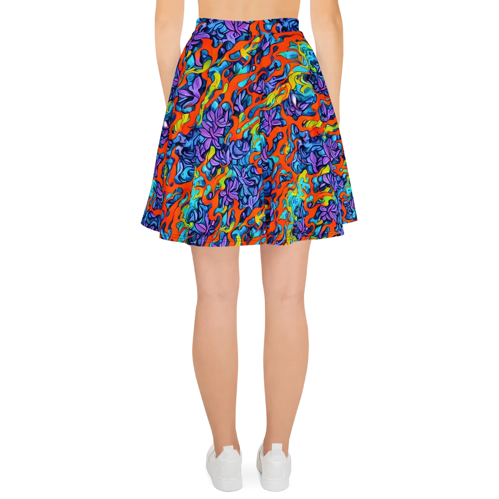 Cobalt Jungle on Skater Skirt — Back