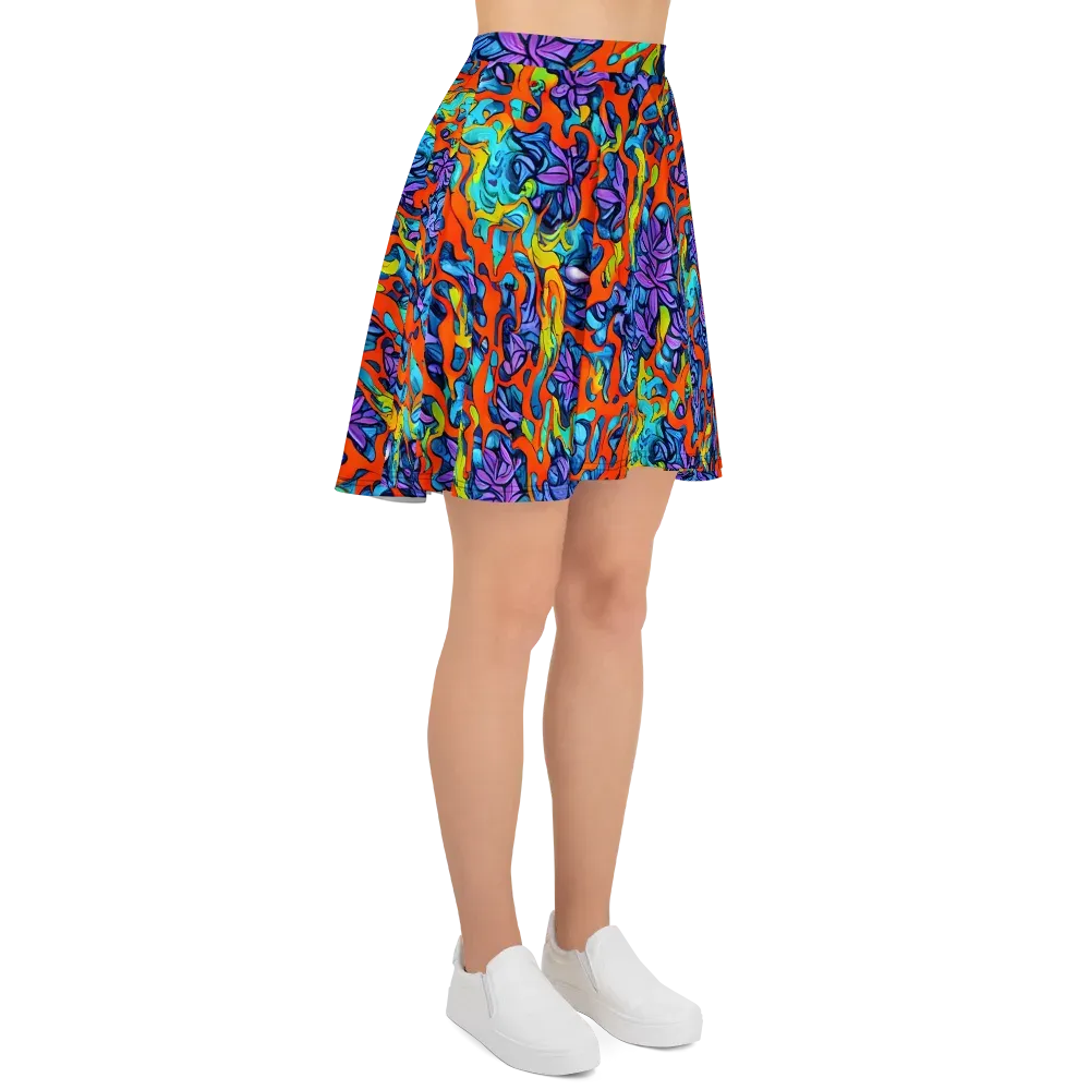 Cobalt Jungle on Skater Skirt — Right