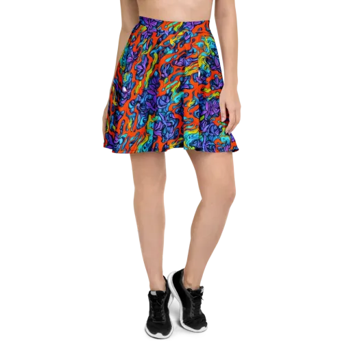 Cobalt Jungle on a Skater Skirt